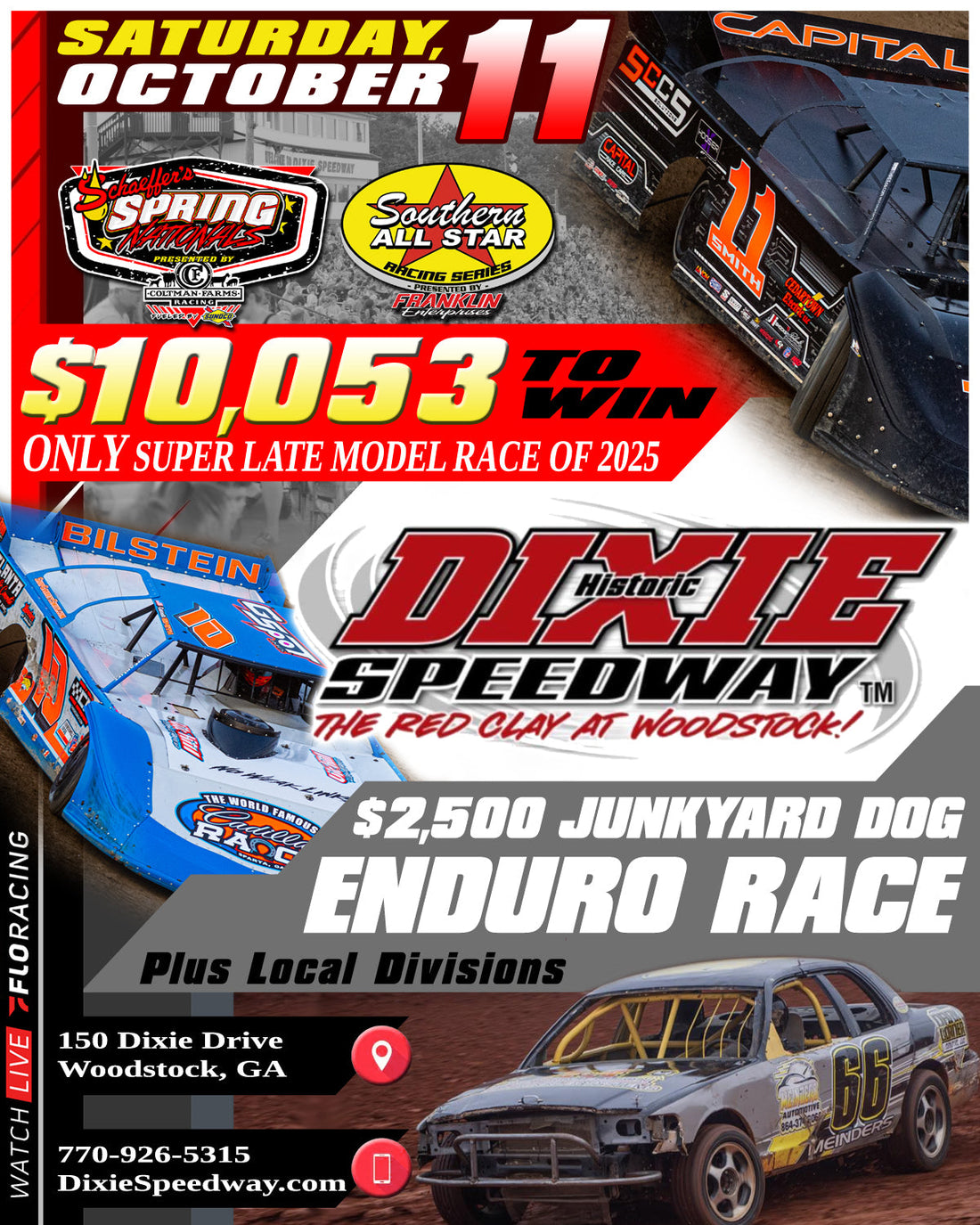 Dixie Nationals Next for Southern All Star Dirt Racing Series on October 11 Paying $10,053 to Win