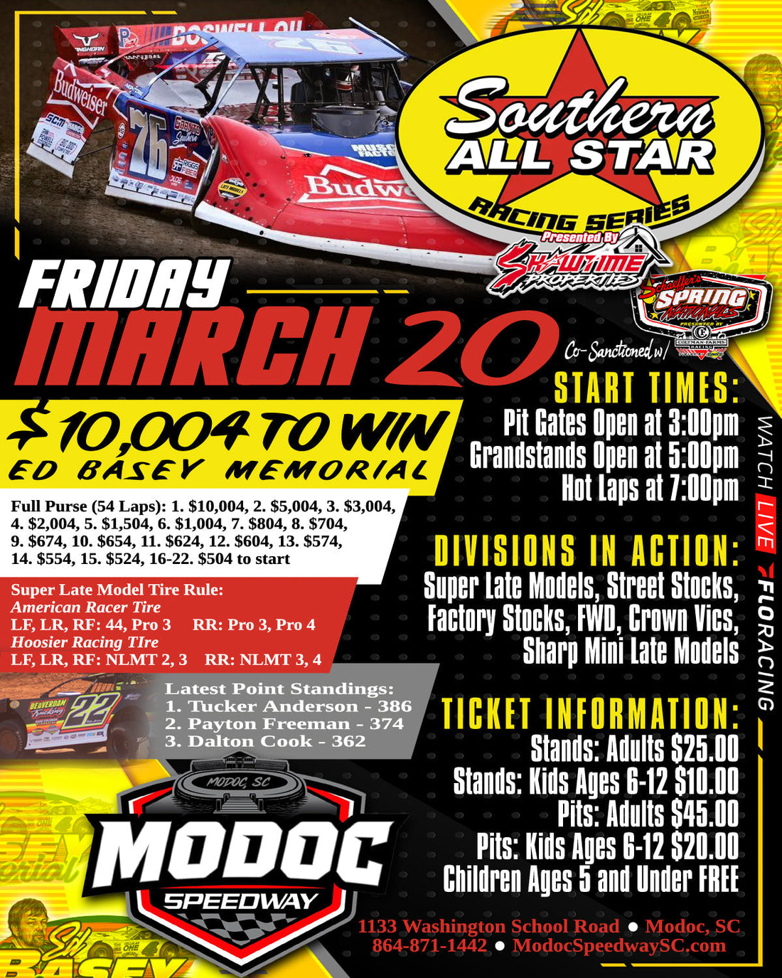 Ed Basey Memorial Next on Southern All Star Dirt Racing Series Calendar