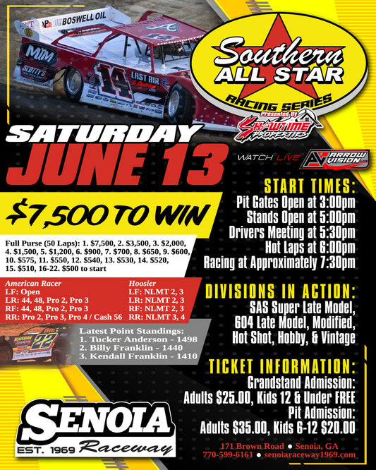 Doubleheader Weekend for SAS Wraps Up Saturday at Senoia Raceway